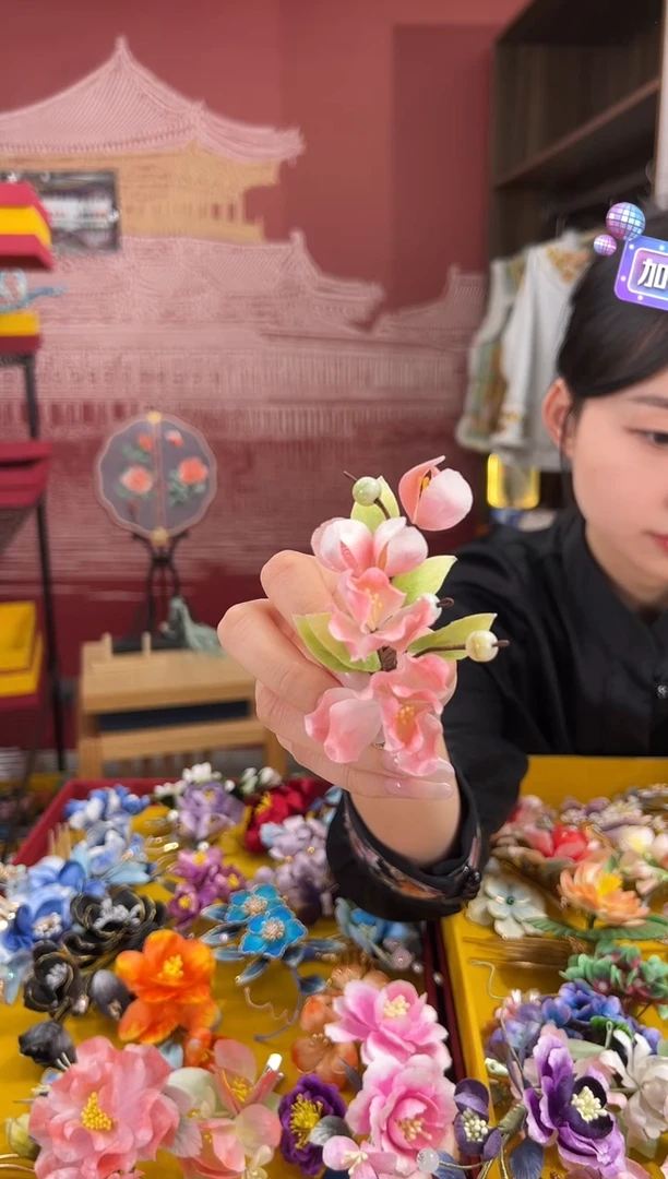 【闪购商品】刺绣非遗绒花（发饰）