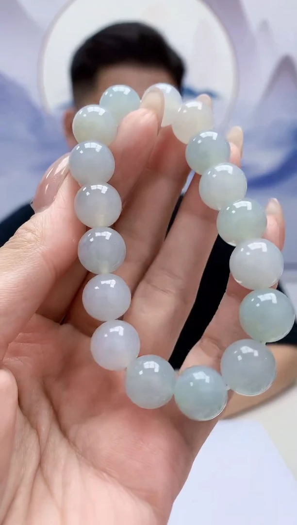 定制翡翠未镶嵌4917MM-毛货手串151