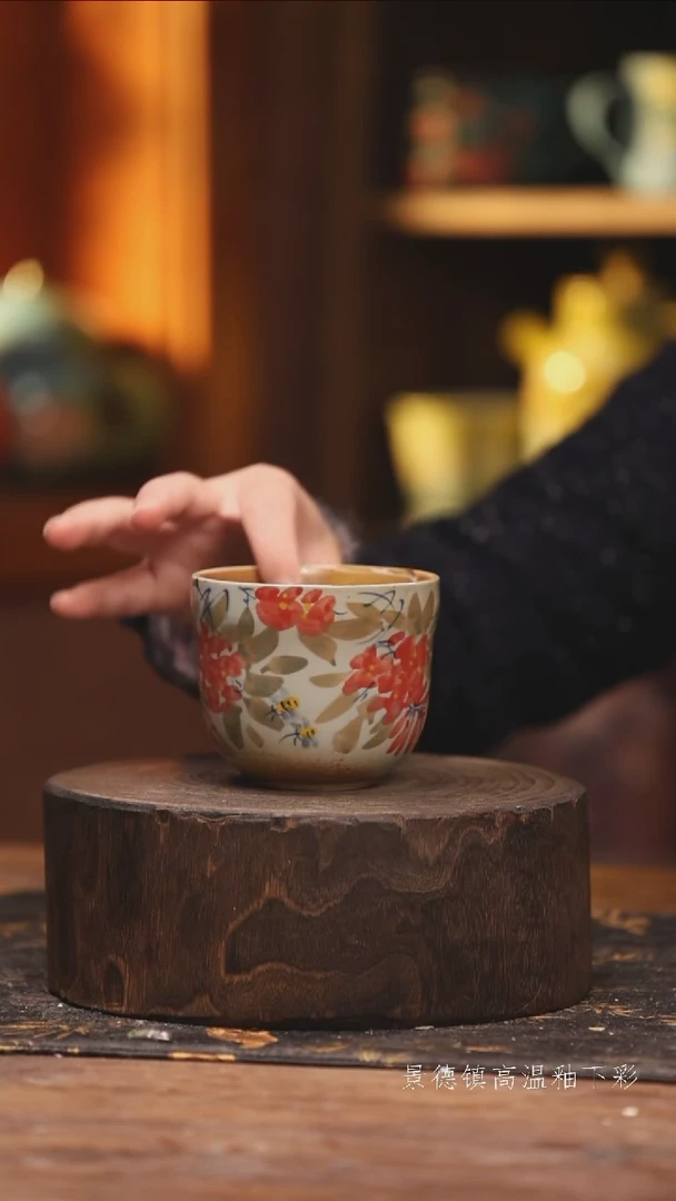 陶瓷景德镇高温釉下手绘陶瓷@L521@