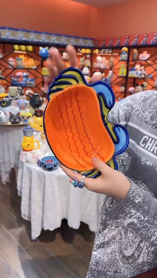 瓷片@@深蓝色蟹腿螃蟹陶瓷意面盘