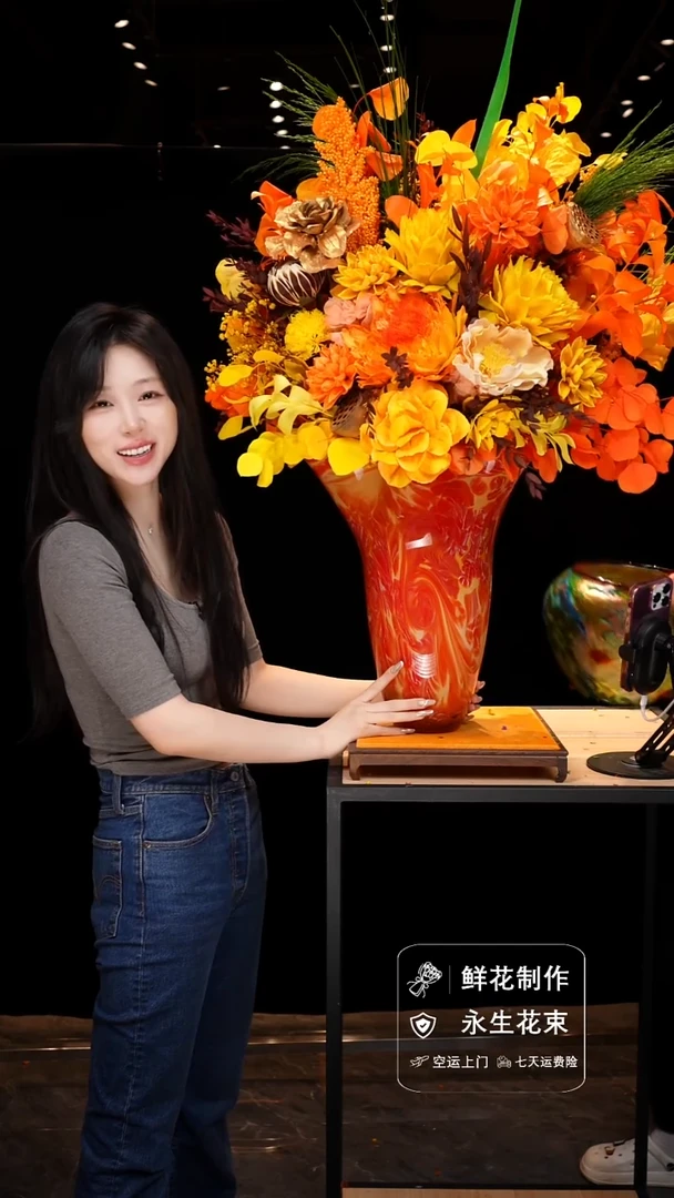 手工艺品琉璃手工花器花束空运包邮送货上门-以图片为准