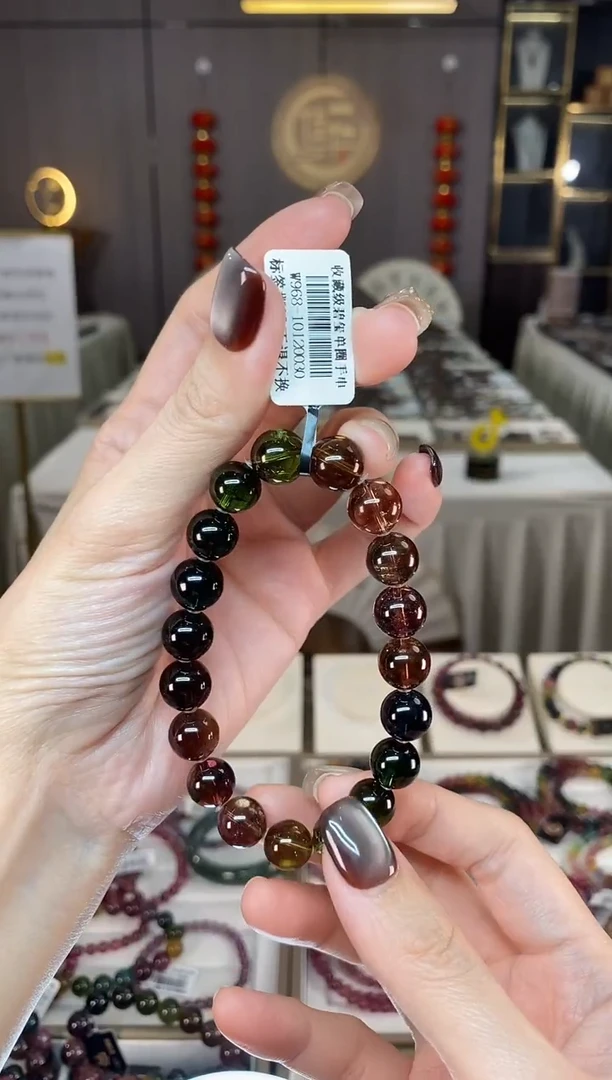 未镶嵌收藏级老矿净体单圈手串10mm+碧玺五****服dan一物一证