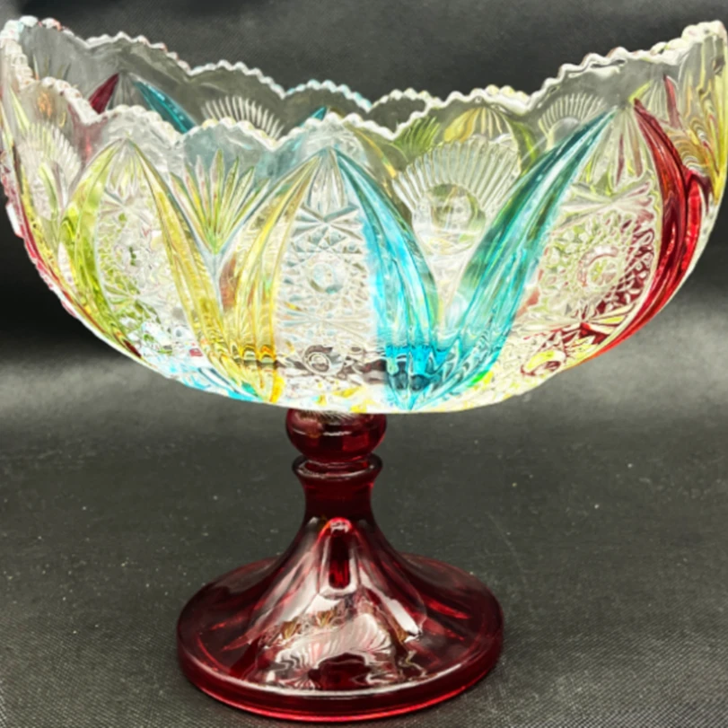 欧式高脚船果斗水晶玻璃大果盘时尚创意客厅水果盘水果斗