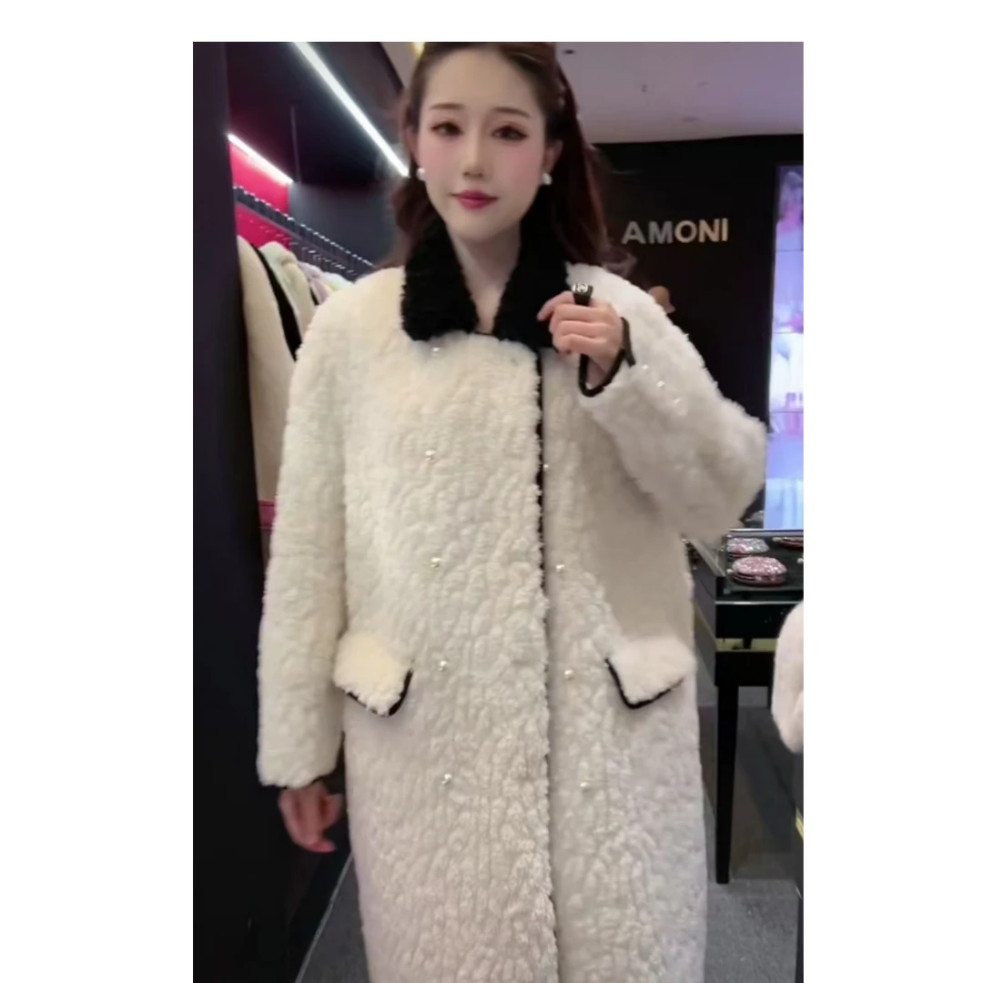 【慧慧】新款时尚百搭原创设计师新款女士休闲毛毛外套 F66239