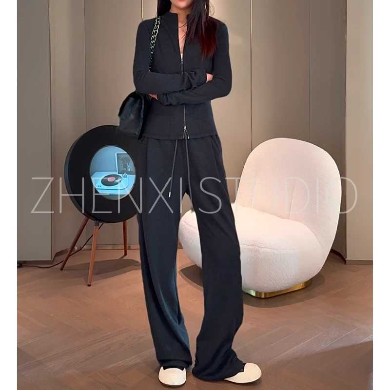 针西【显瘦套装】高个子穿搭百搭加长舒适秋季休闲时尚套装X60045