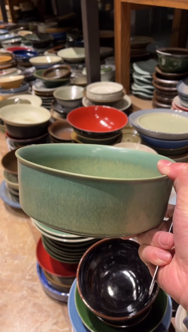 【闪购商品】瓷片958 绿色立口盘1个