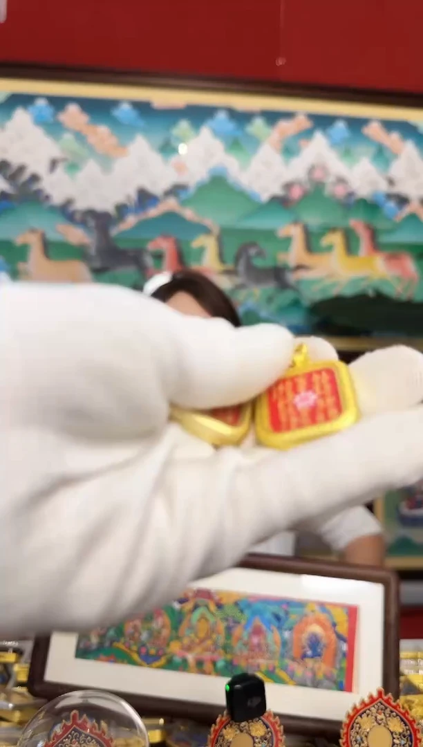 吊坠五条-热贡纯手绘周毛