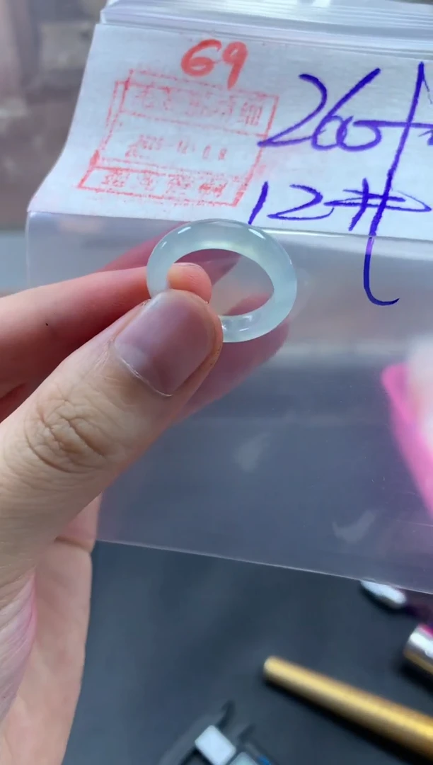 未镶嵌定制翡翠戒圈12#270毛货需精细抛光