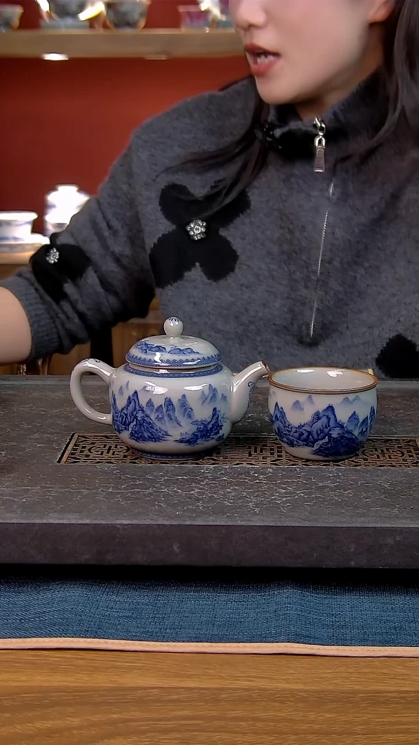 简装家用款2件套 老陶泥开片纹陶瓷茶具
