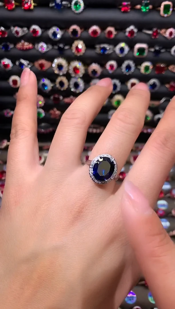 【闪购商品】蓝宝石戒指银S925镶嵌1012