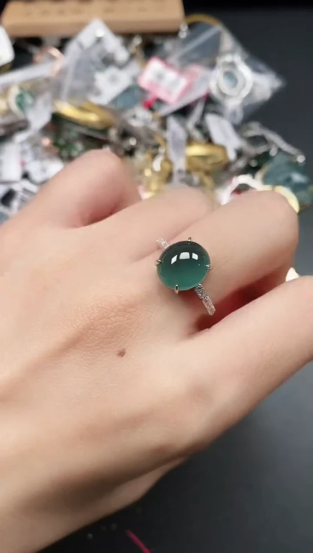银S925镶嵌戒指翡翠11111