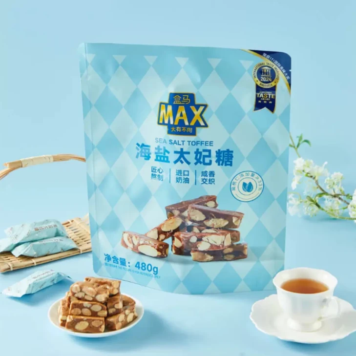 盒马海盐太妃糖480g扁桃仁巴旦木太妃糖网红高端糖果美食零食