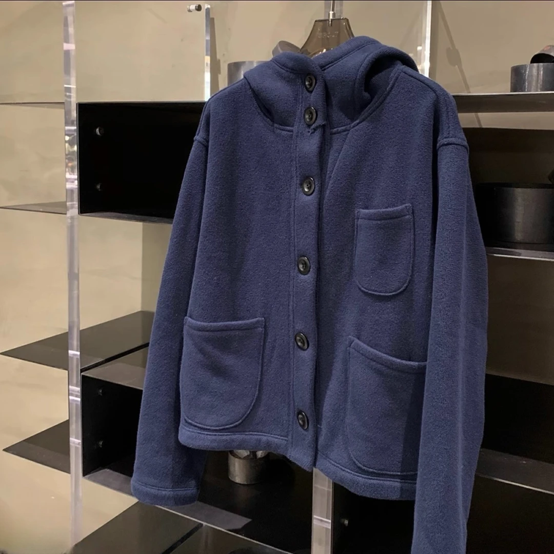 连帽针织开衫毛巾感秋冬保暖围脖外套女 WT6649