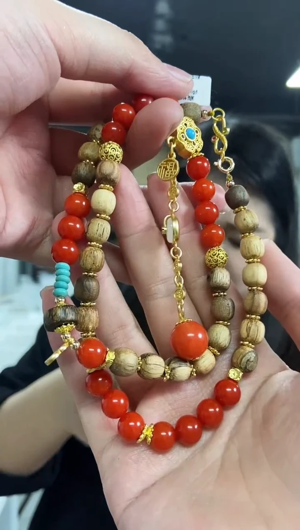 【闪购商品】南红玛瑙项链未镶嵌多样性发其一颜色微差