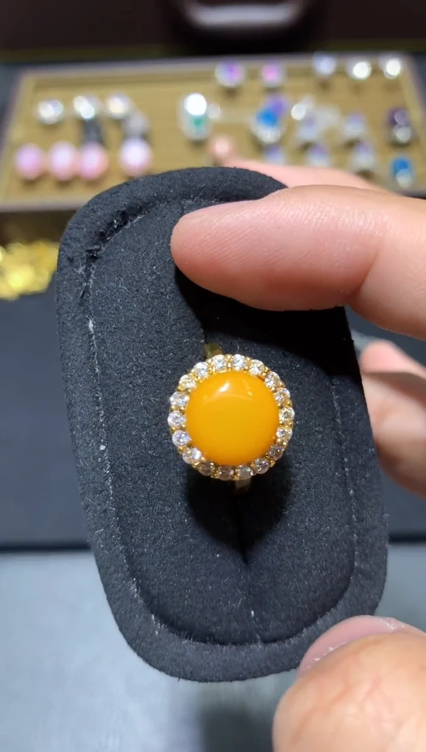 未镶嵌琥珀戒指P44