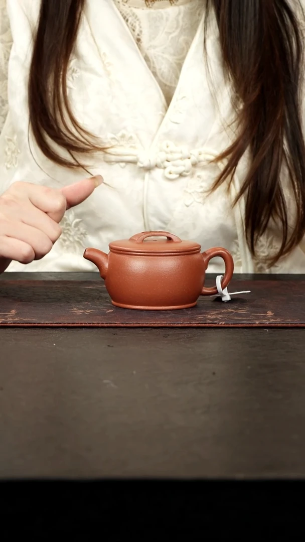 茶壶紫砂红降坡传统汉瓦160cc