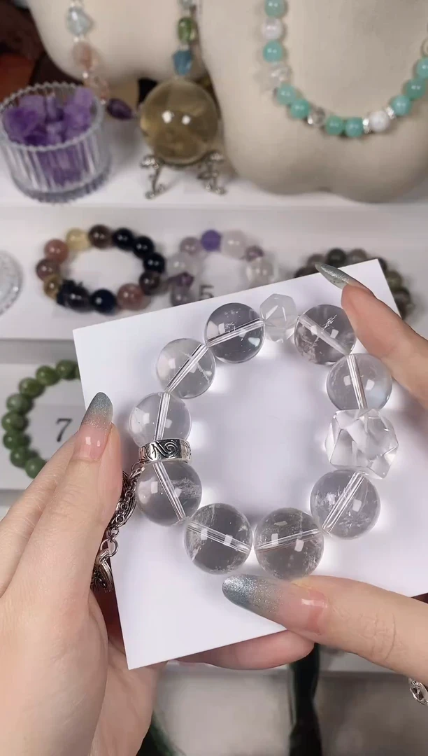 水晶手串未镶嵌天然白水晶手串