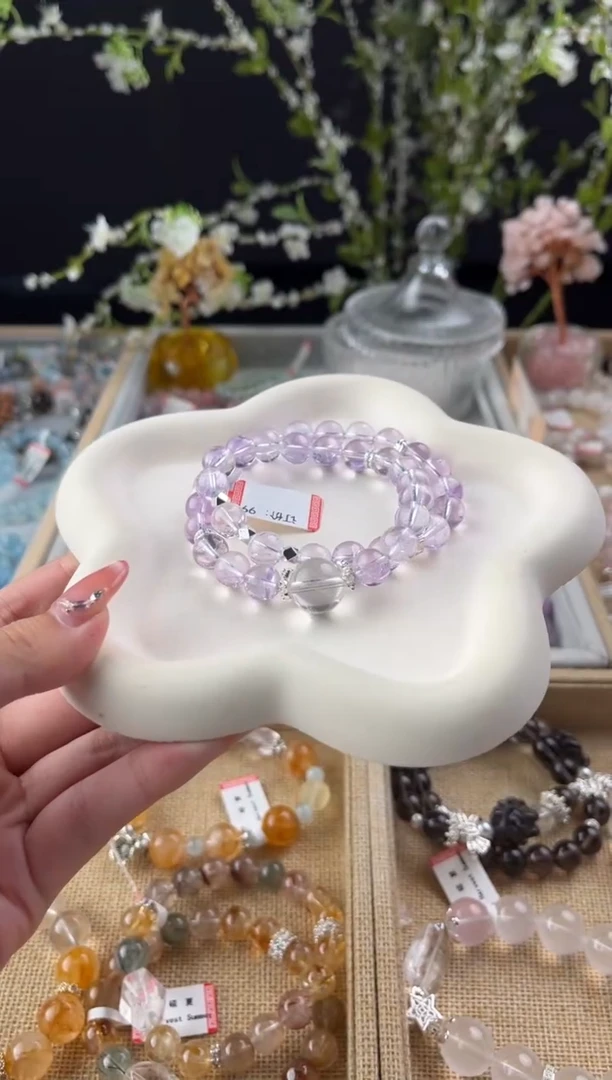 紫晶手链未镶嵌紫水晶设计款双圈多样性发其一