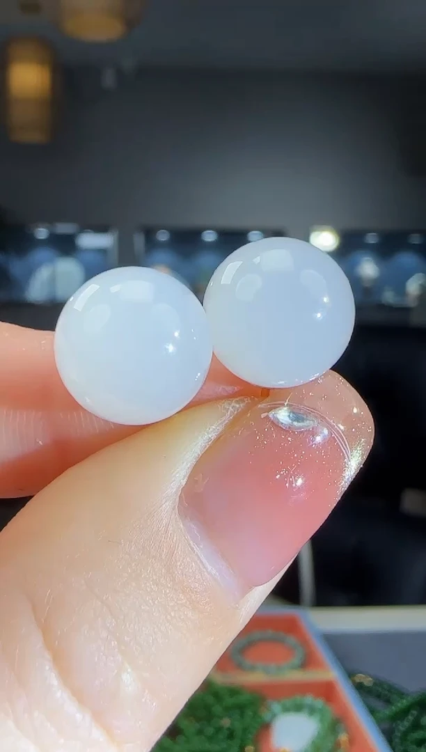 银S925镶嵌和田玉耳饰1