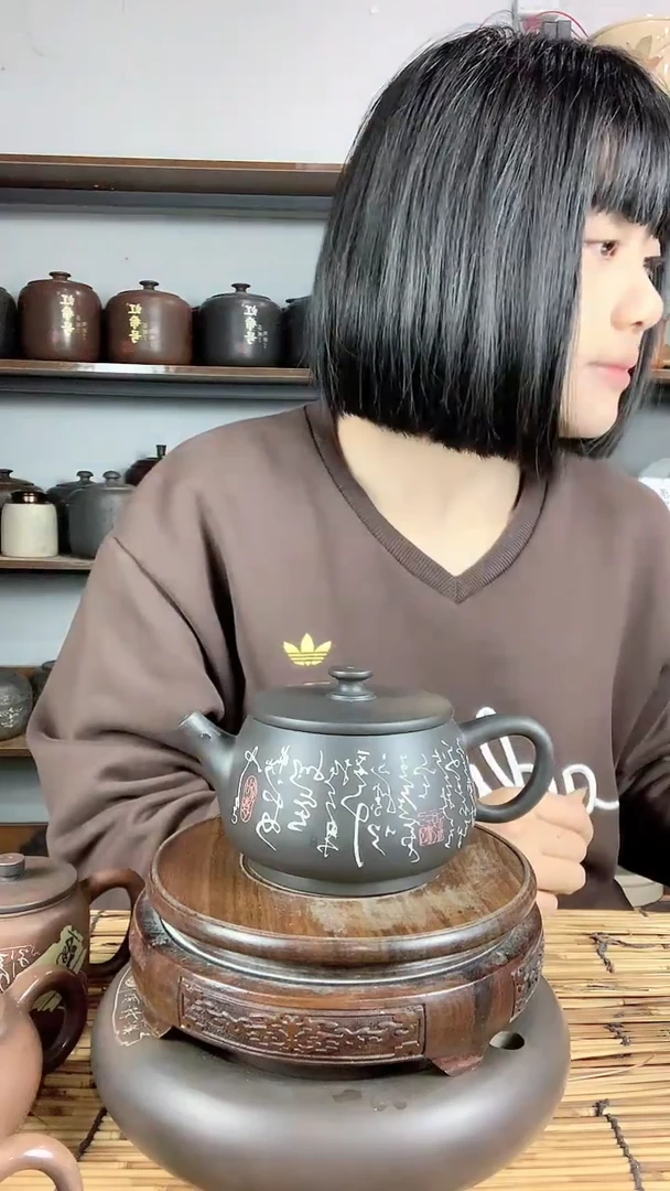 【闪购商品】罐建水紫陶手工彩填壶