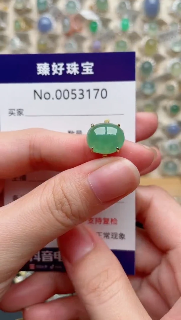 翡翠戒指银S925镶嵌.