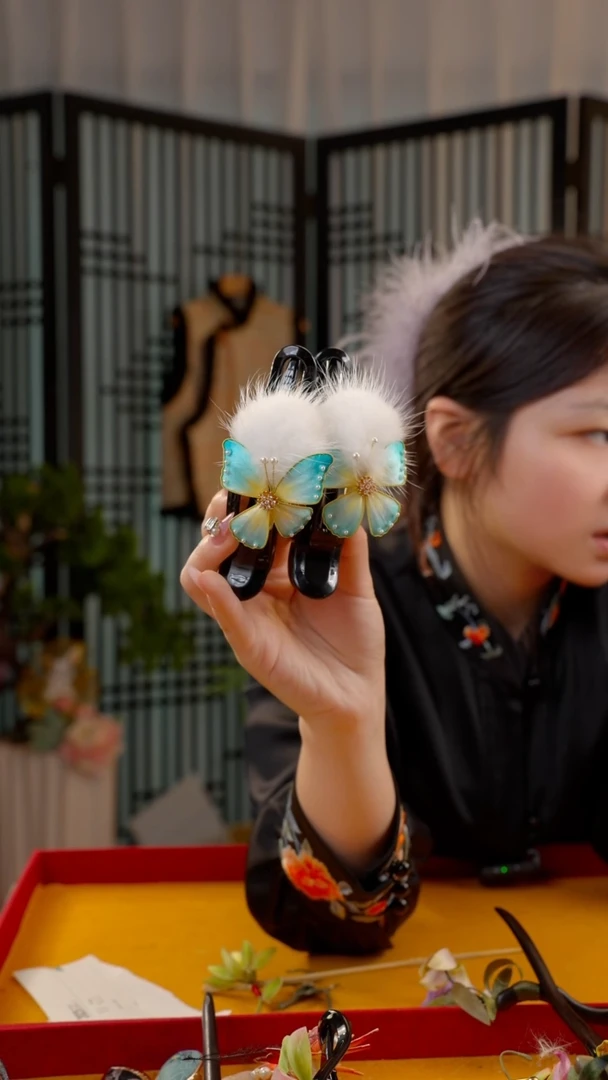 刺绣非遗苏绣绒花