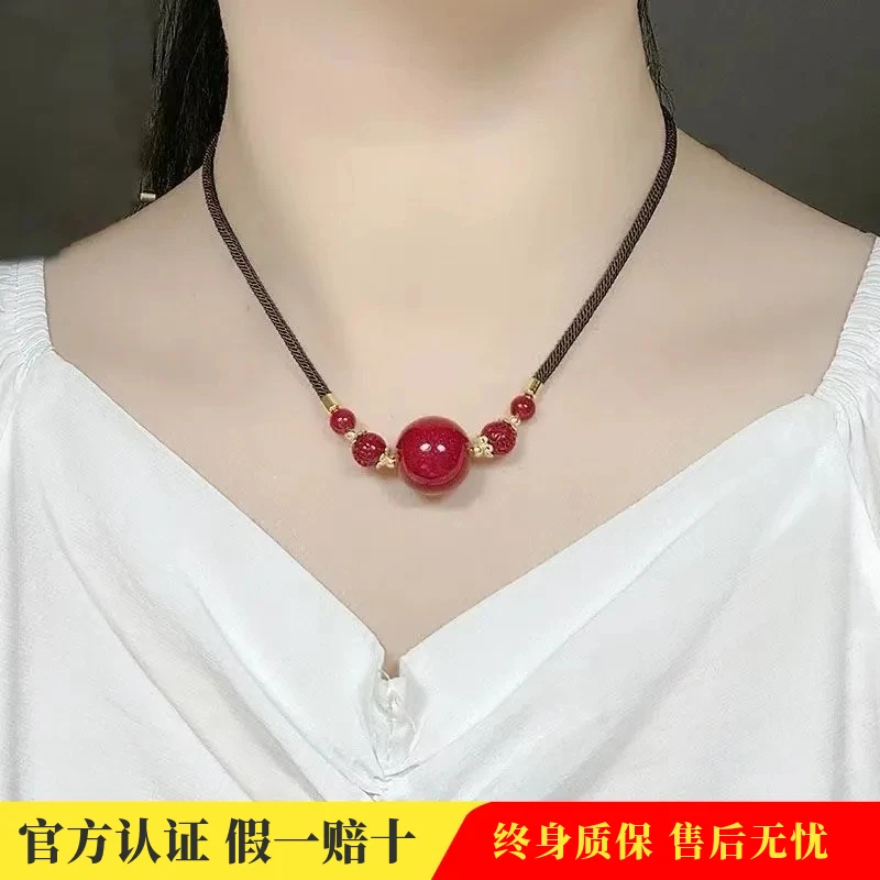 【天然朱砂】纯手工转运珠红色锁骨链精致百搭款