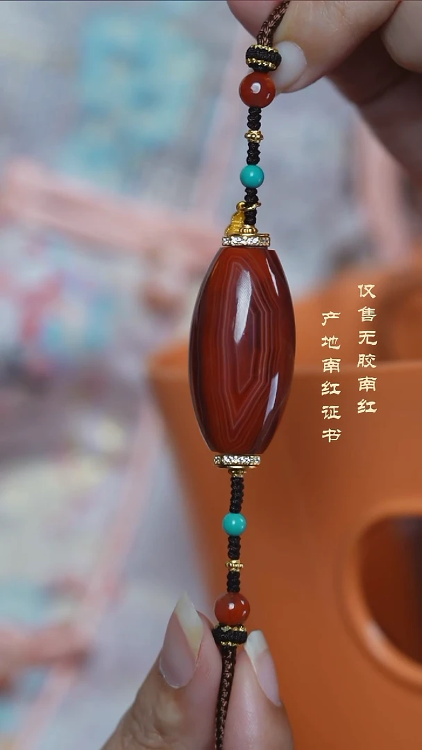 颈饰未镶嵌南红玛瑙桶珠吊坠@@DSDZ0191