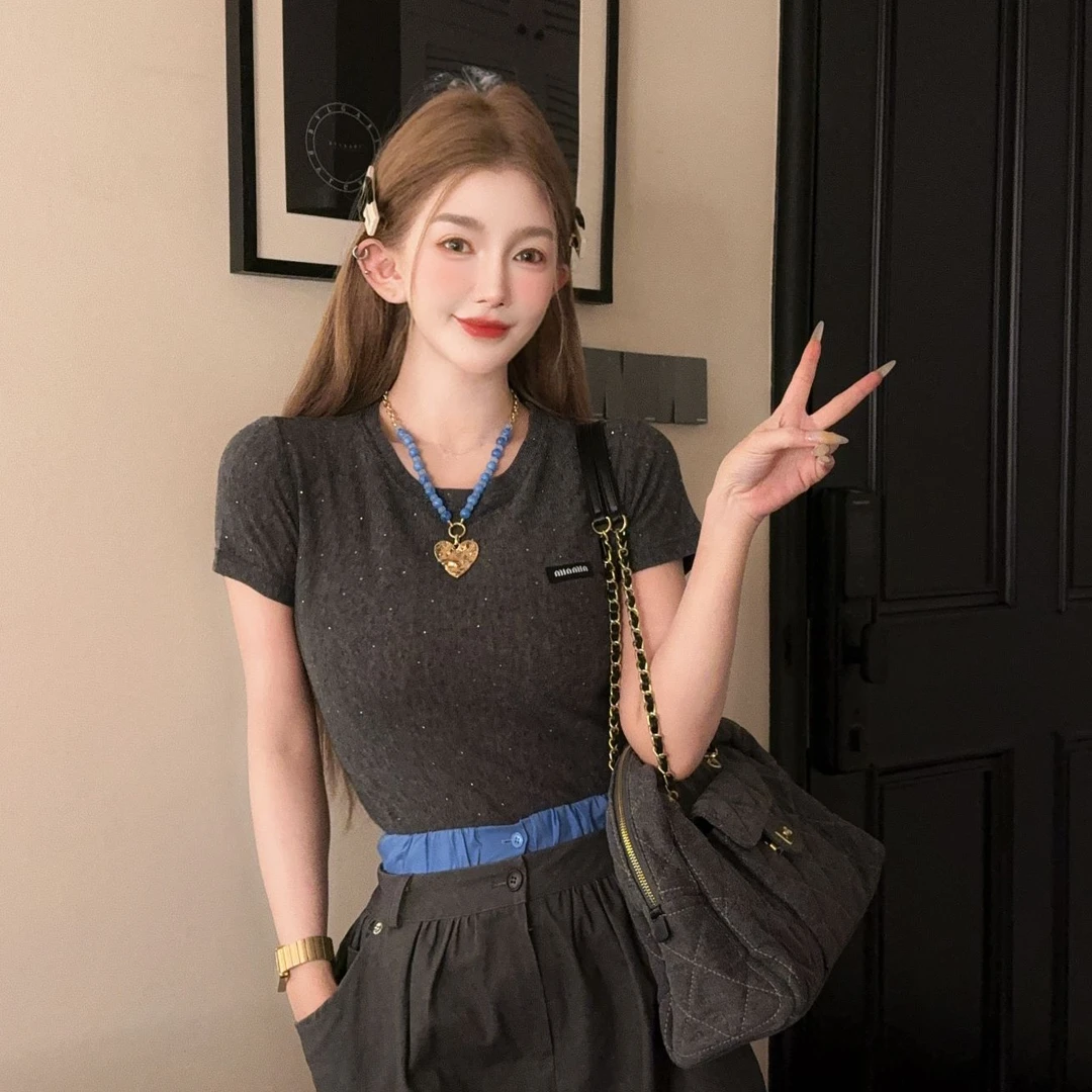 GUIDI GUDI【不再犹豫】重工闪闪短袖T恤/黄加蓝