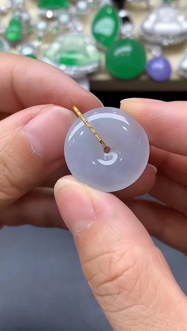 颈饰18K金镶嵌翡翠127-中国好珍宝