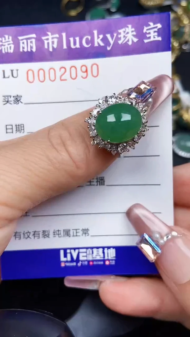 翡翠银S925镶嵌颈饰2090
