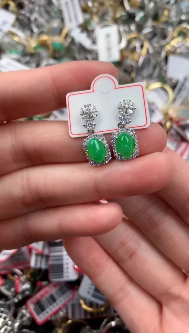 银S925镶嵌戒指翡翠777   6