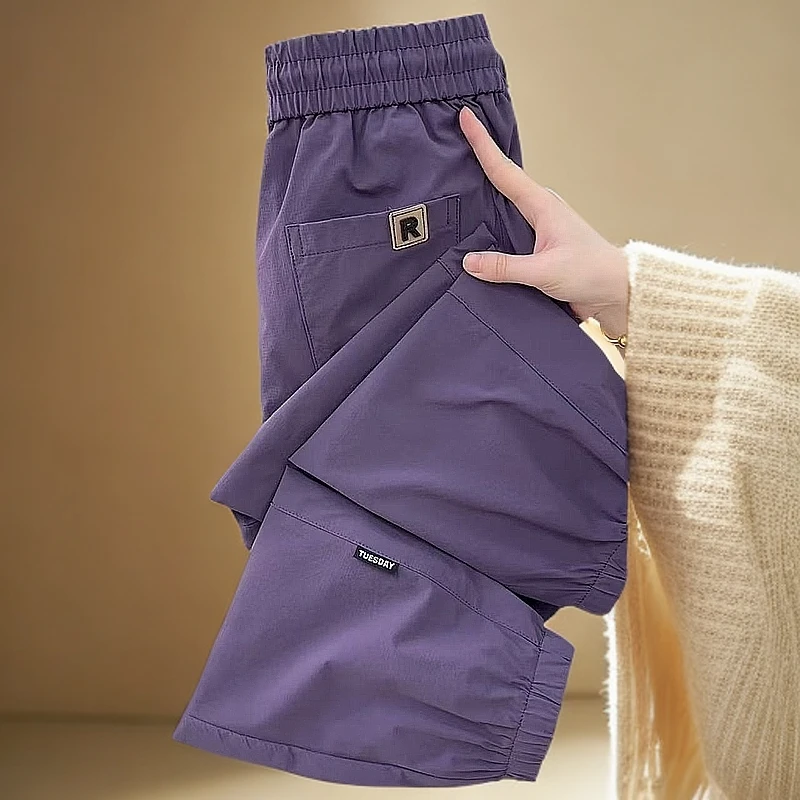 夏季新款小个子速干裤女宽松运动百搭显瘦休闲哈伦裤时尚遮肉卫裤