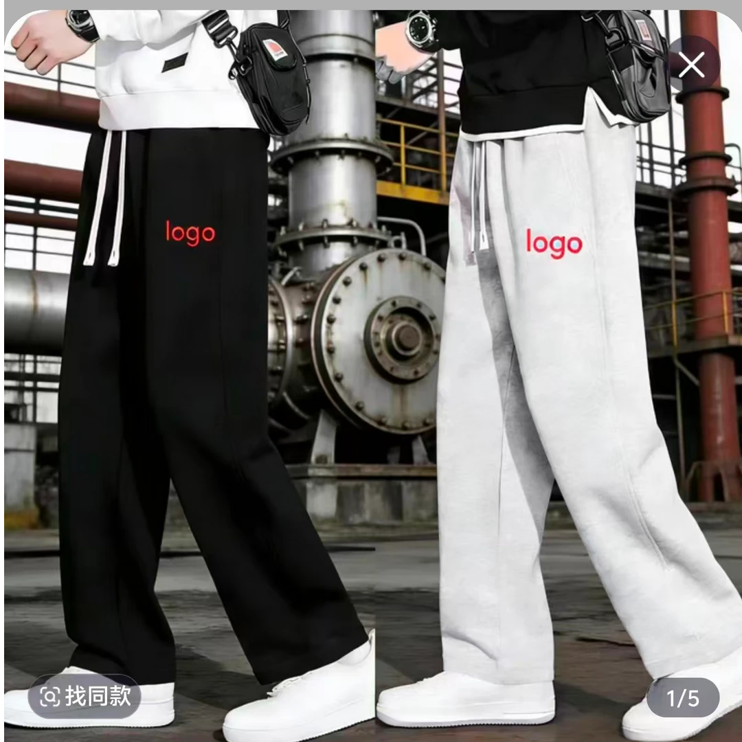 1【F 刺绣款】宽松型卫裤学生冬季常规/加绒直筒大码运动裤ol秋冬季