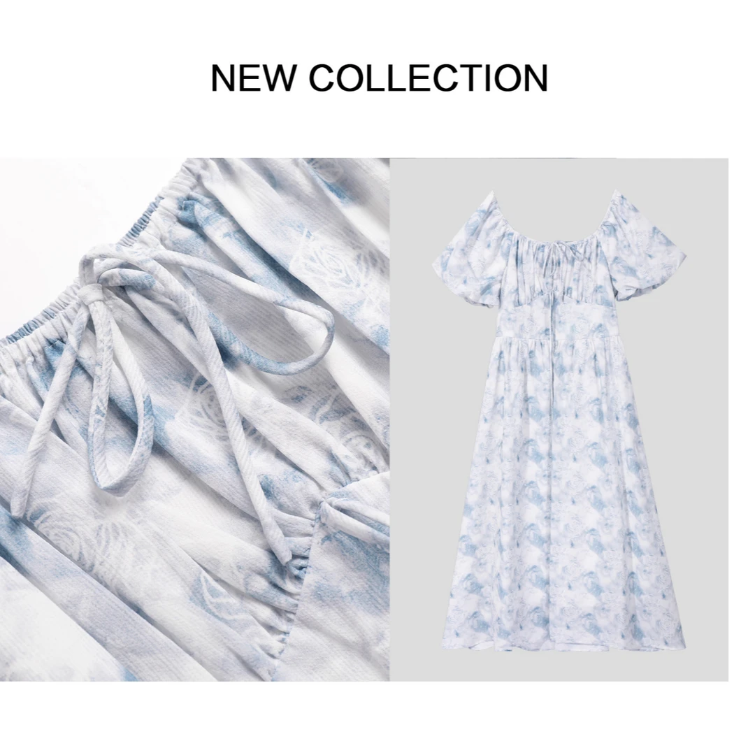 【龙哥专属】L1F38016A 女士秋季百搭方领连衣裙 4136