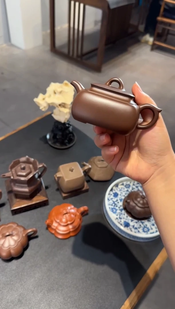 茶壶紫砂非****锔长四方 紫砂壶