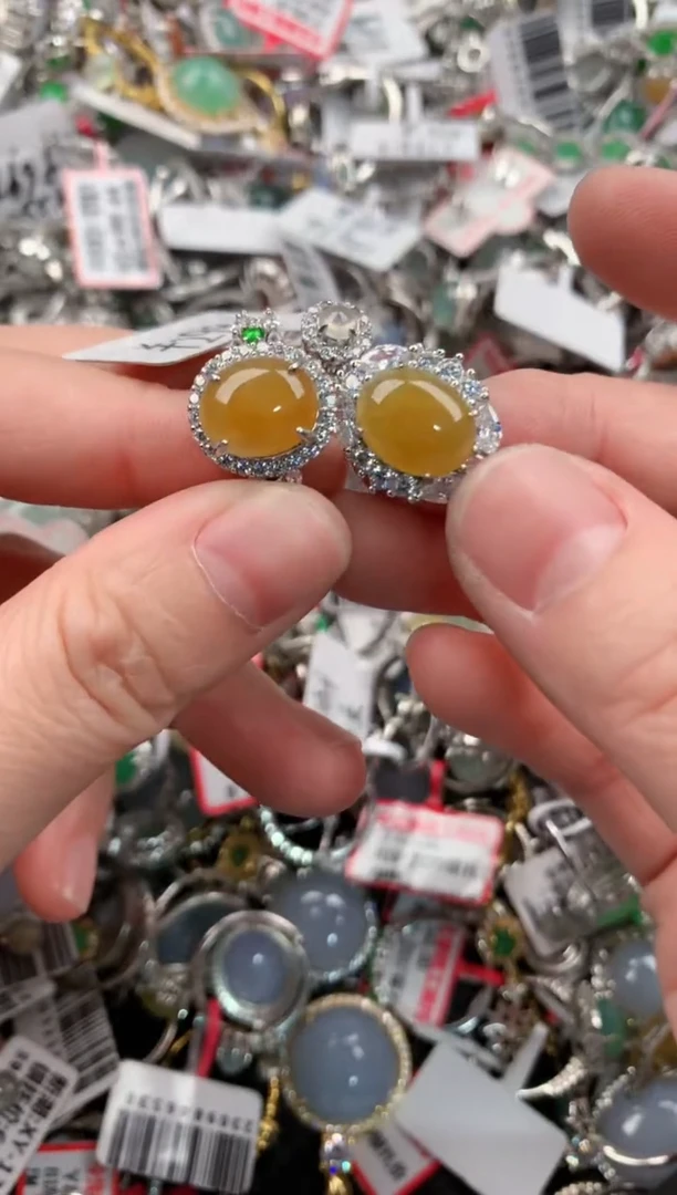 银S925镶嵌戒指翡翠3333---8