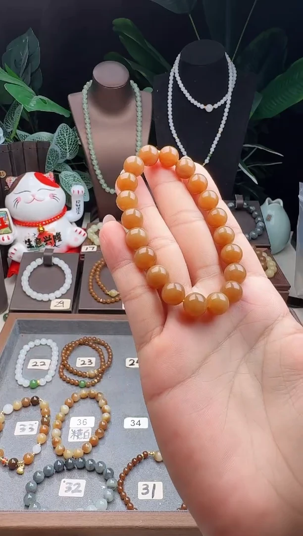 未镶嵌手链和田玉精品10m左右新疆且末糖玉手串