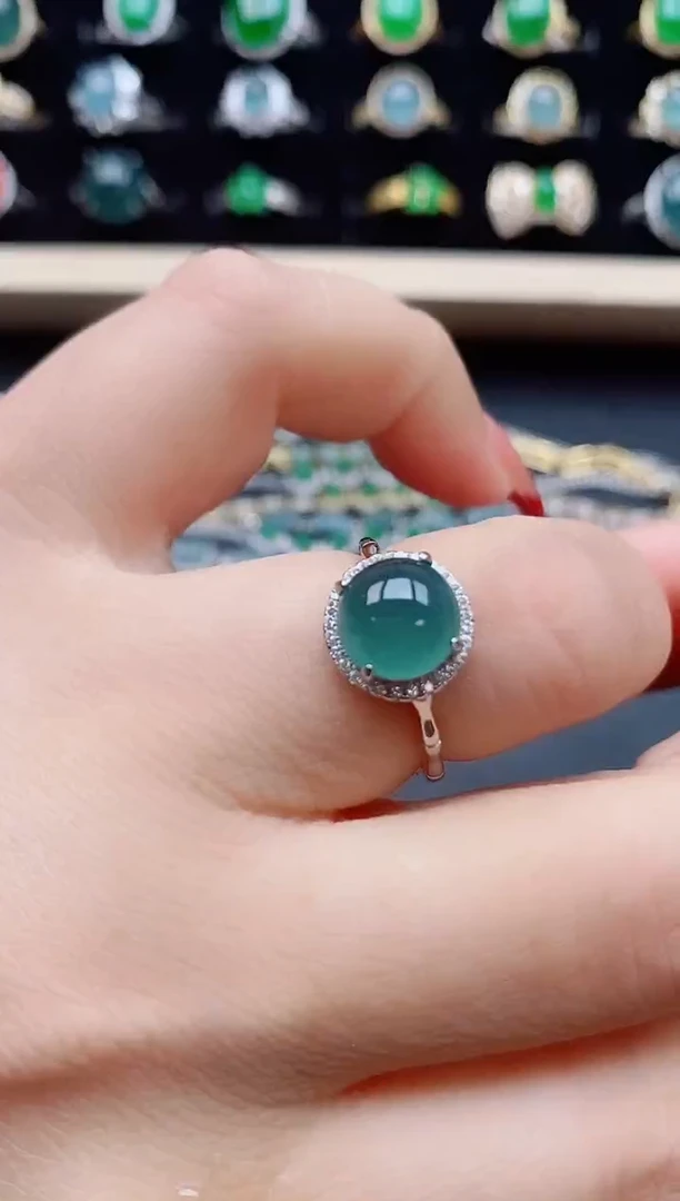 【闪购商品】翡翠戒指银S925镶嵌21321