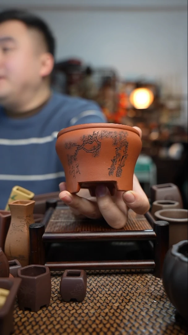 【闪购商品】紫砂花盆長木軒精品紫砂内口9*5.5