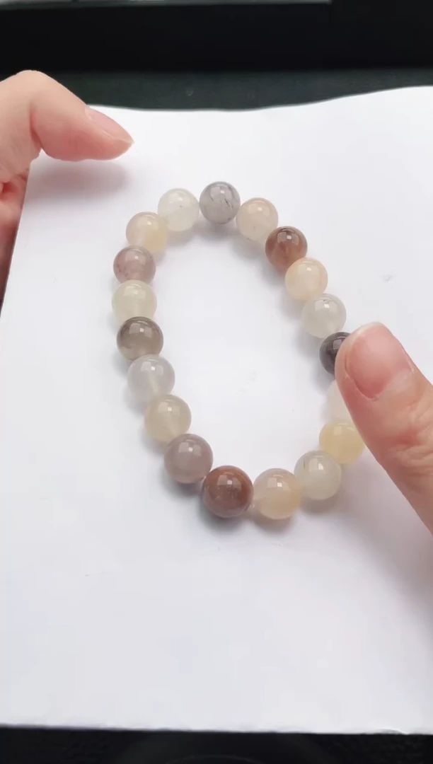 未镶嵌手链石英质玉（金丝玉）555岚钻微色差T