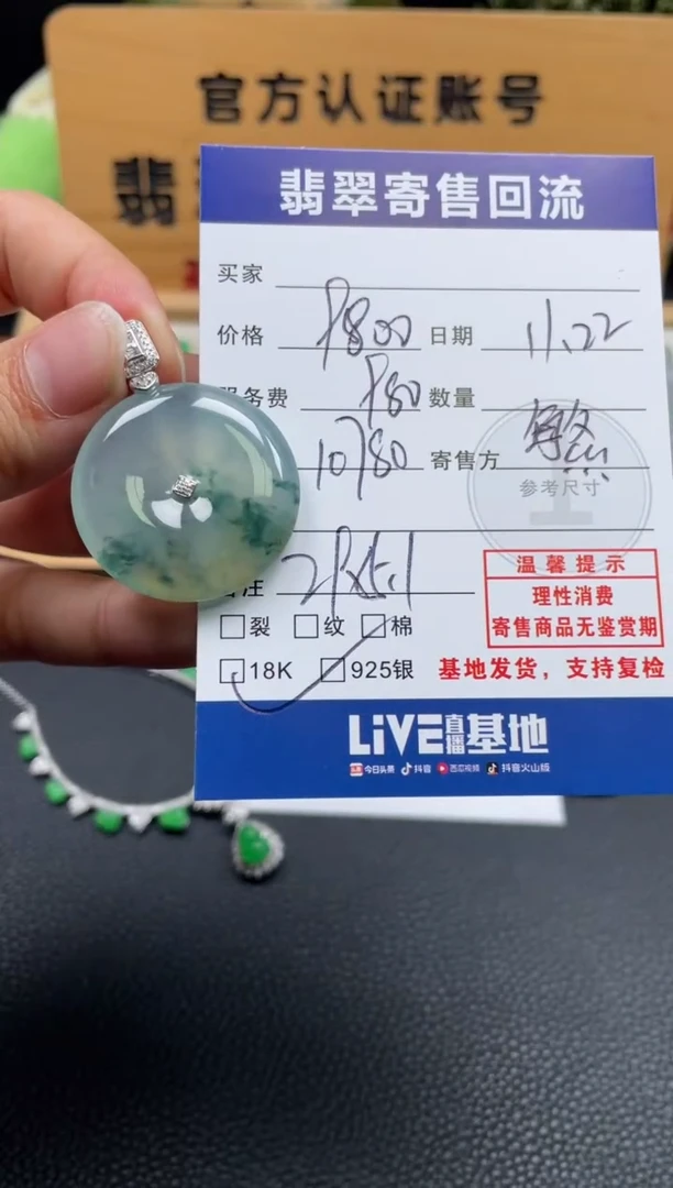 颈饰18K金镶嵌翡翠10151064