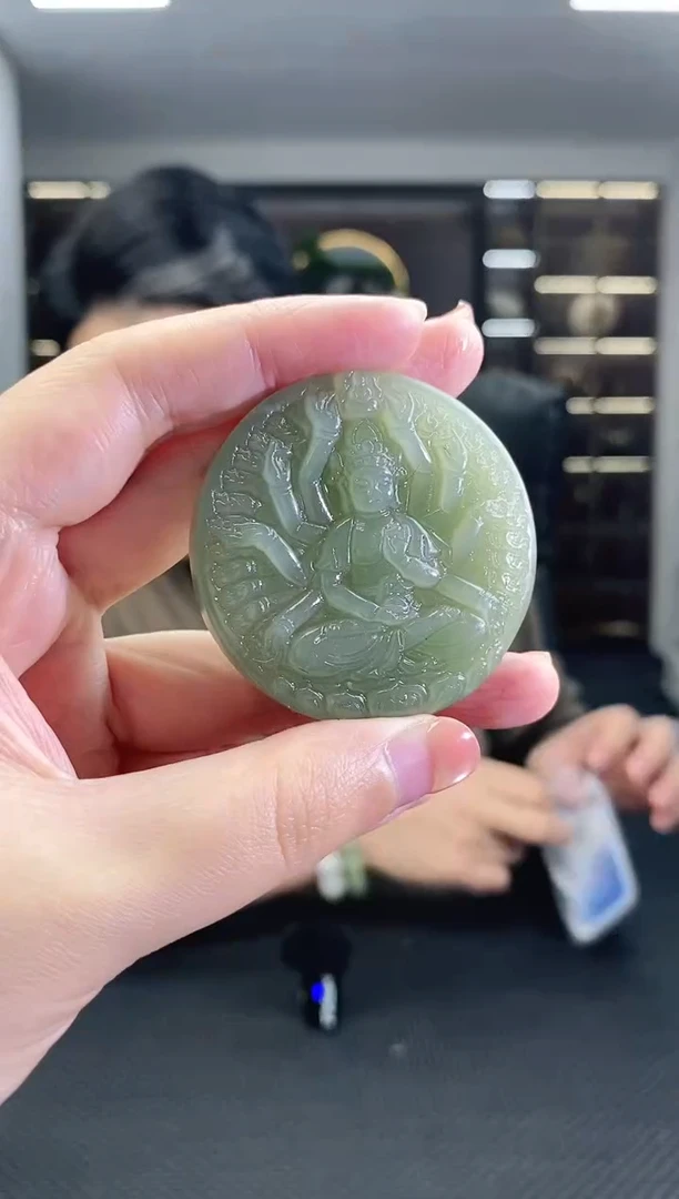 颈饰未镶嵌和田玉千手观音清货2