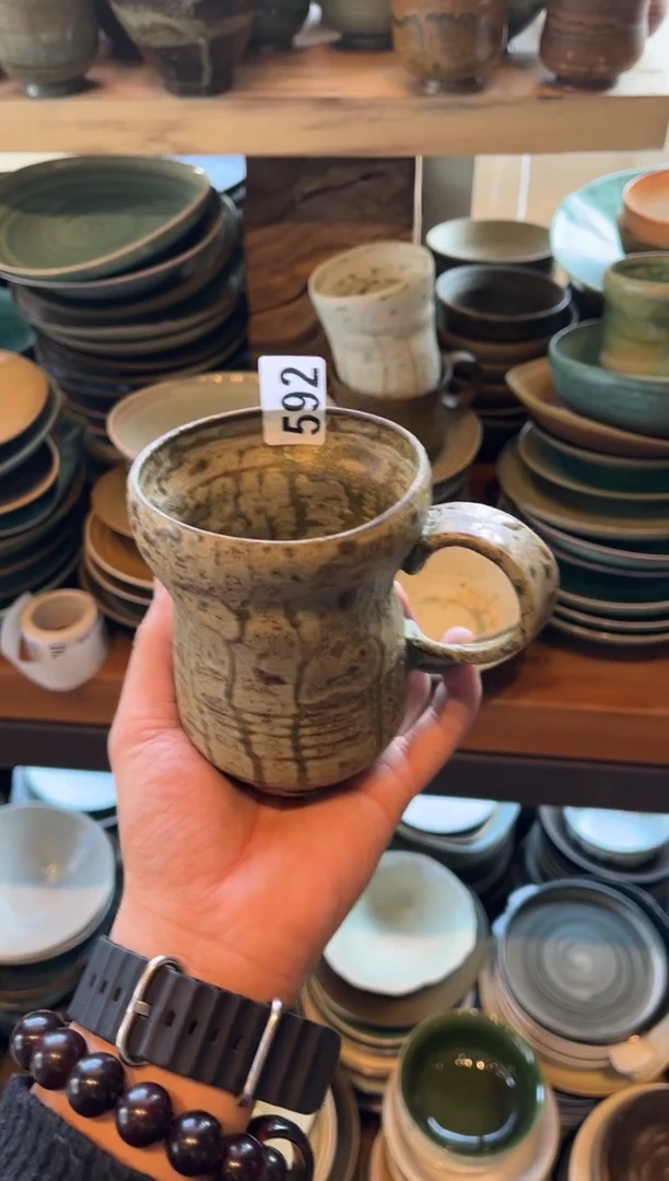 【闪购商品】瓷片592 窑变绿咖啡杯1个