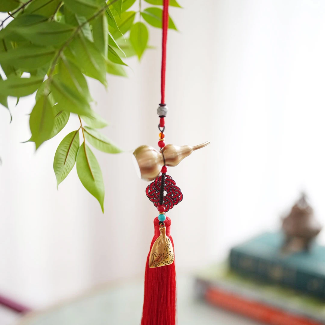 【奇居】大单结葫芦大红色T2号客厅装饰摆件 家用车载装饰挂件