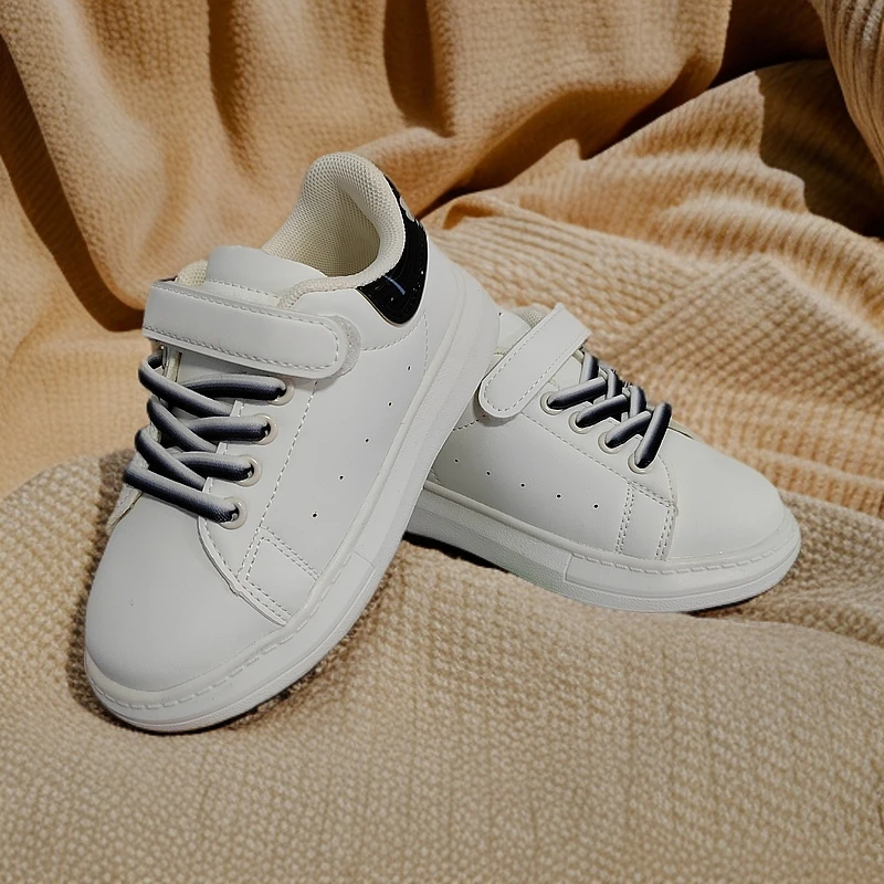 小学生皮面麦昆小白鞋男女软底轻便舒适休闲鞋