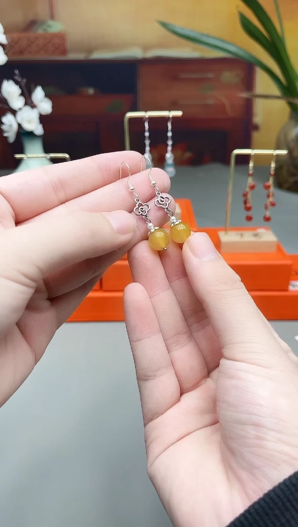 未镶嵌耳钉玛瑙/玉髓702