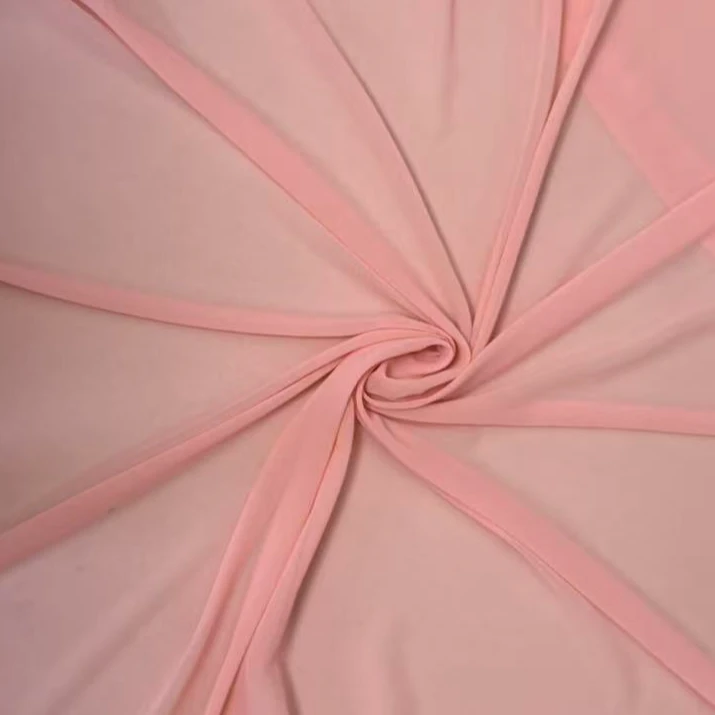 【西柚粉珍珠纱乔其纱】连衣裙面料布料时尚时装面料