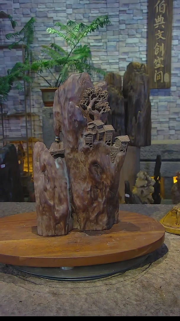 木木雕款铁梨木禅意山水摆件