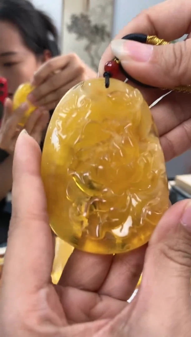 【闪购商品】蜜蜡裸石银S925镶嵌天然琥珀蜜蜡牡丹花